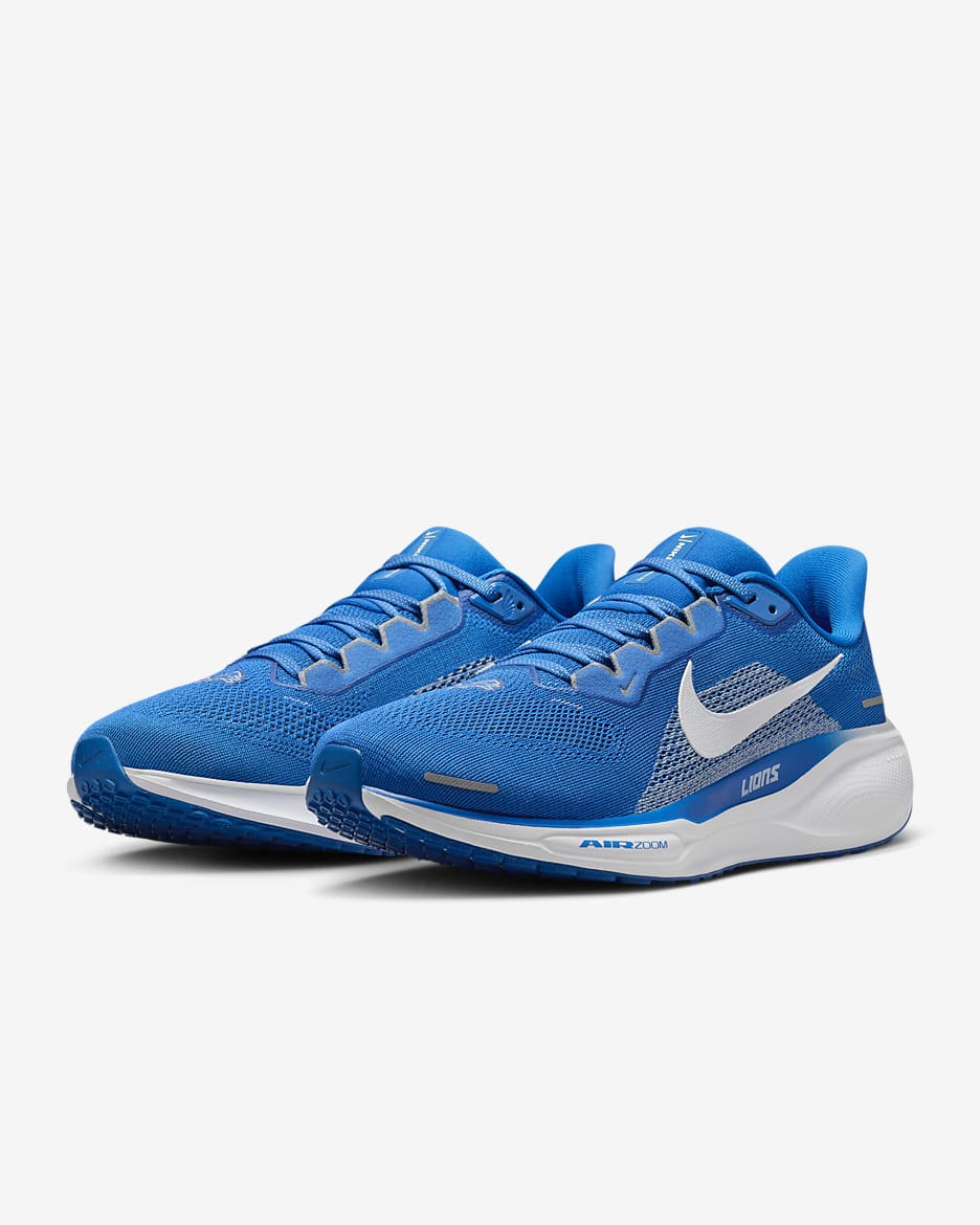 Nike Pegasus 41 NFL Detroit Lions Men's Road Running Shoes - Battle Blue/White/Wolf Grey/White