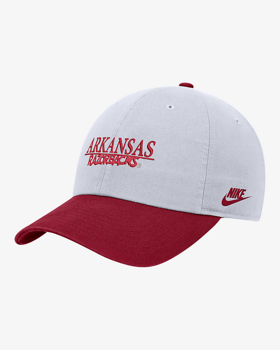 Arkansas Nike College Campus Cap - White