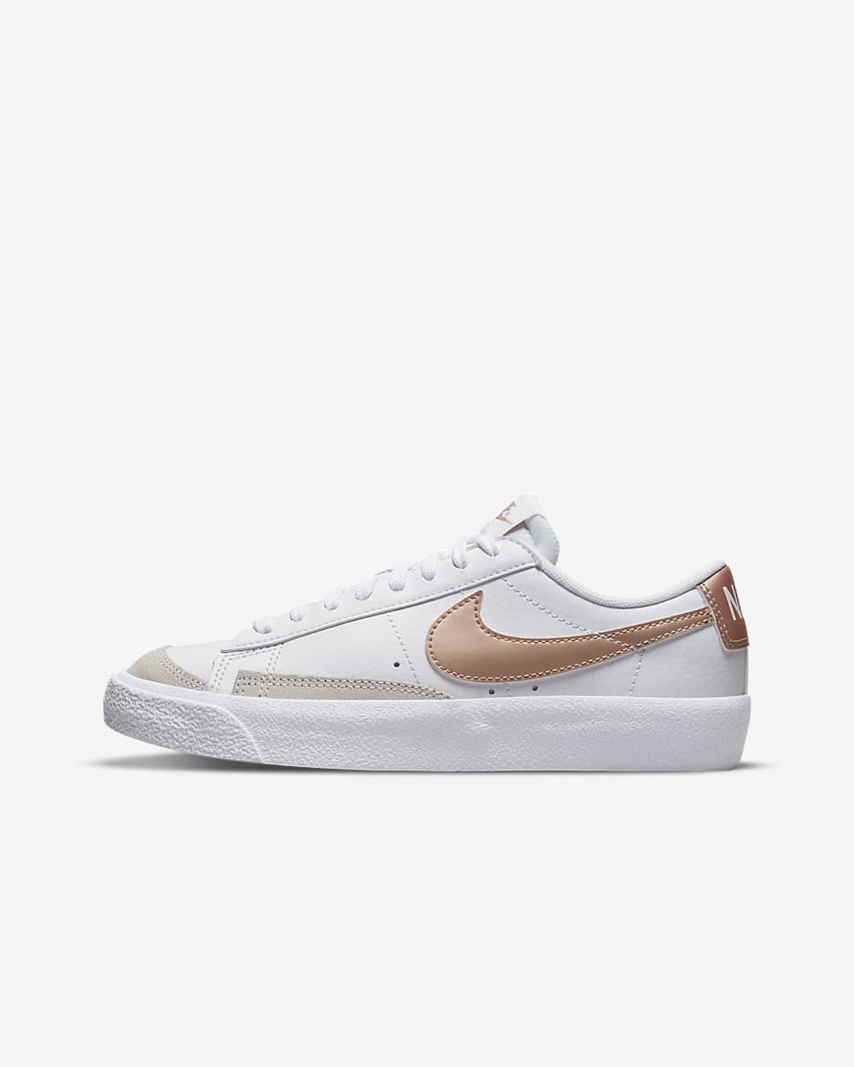 Tenis para niños grandes Nike Blazer Low '77 - Blanco/Bronce rojo metálico