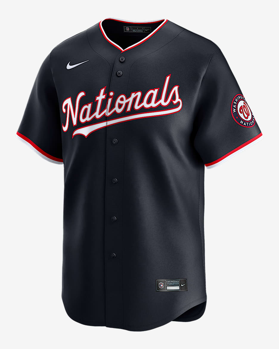 Jersey Nike Dri-FIT ADV de la MLB Limited para hombre James Wood Washington Nationals - Azul marino