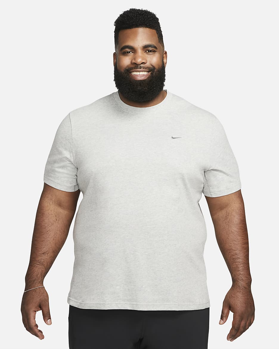 Nike Primary Men's Dri-FIT Short-Sleeve Versatile Top - Dark Grey Heather/Heather/Smoke Grey