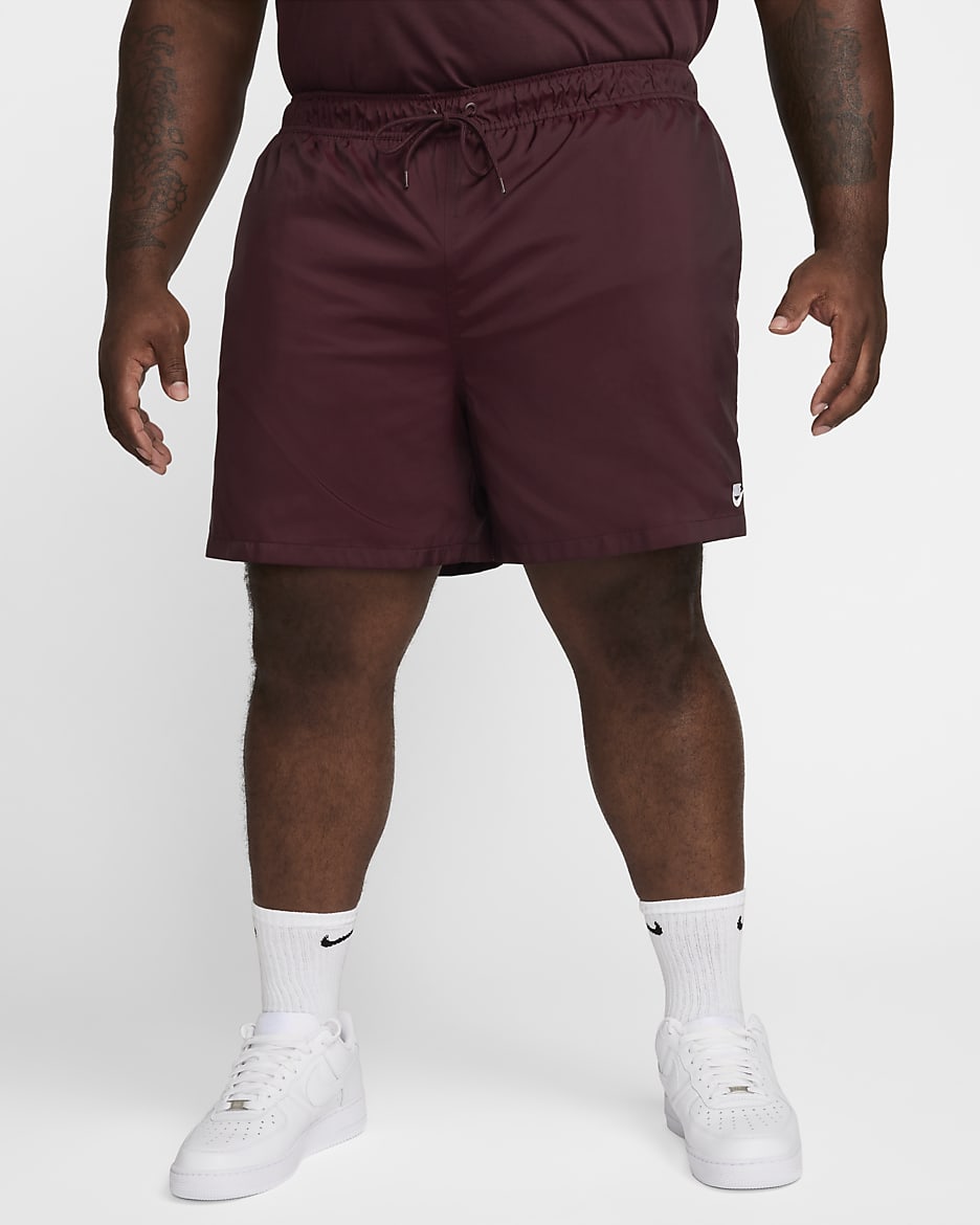 Short Flow tissé Nike Club pour homme - Burgundy Crush/Blanc