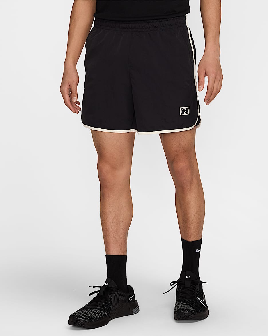 Nike Gym Heritage Men's Dri-FIT 13cm (approx.) Unlined Training Shorts - Black/Pale Ivory/Black