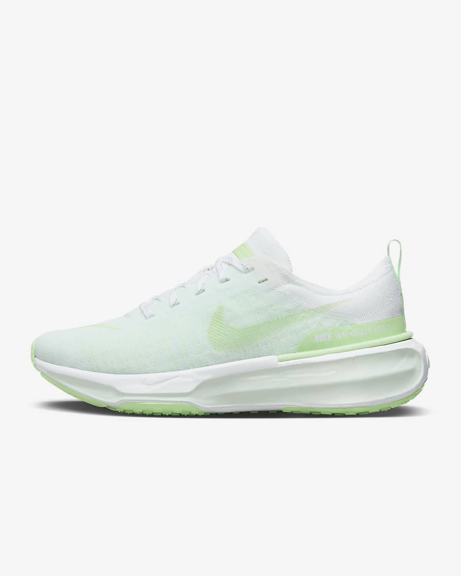 Nike Invincible 3 Women's Road Running Shoes - White/Barely Green/Green Glow/Vapour Green