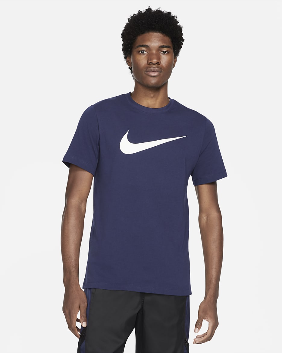 Nike Sportswear Swoosh Herren-T-Shirt - Midnight Navy/Weiß