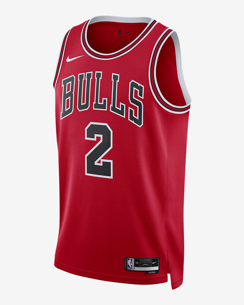 Jersey Nike Dri-FIT de la NBA Swingman para hombre Chicago Bulls Icon Edition 2022/23 - Rojo universitario