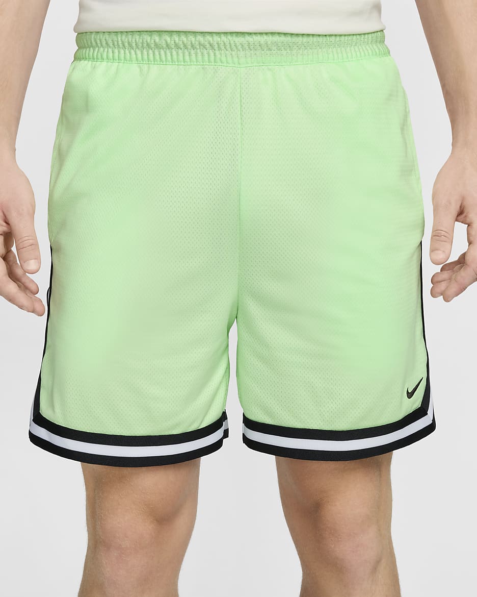 Shorts de básquetbol Dri-FIT de 15 cm para hombre Nike DNA - Verde vapor/Negro/Negro