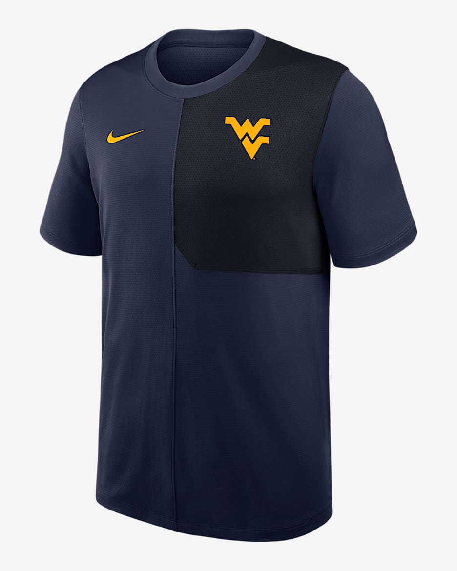 West Virginia Sideline Coach Men's Nike Dri-FIT College Top - Navy