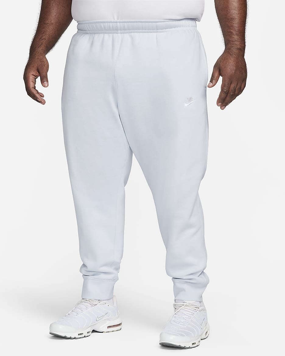 Joggers Nike Sportswear Club Fleece - Platino puro/Platino puro/Blanco