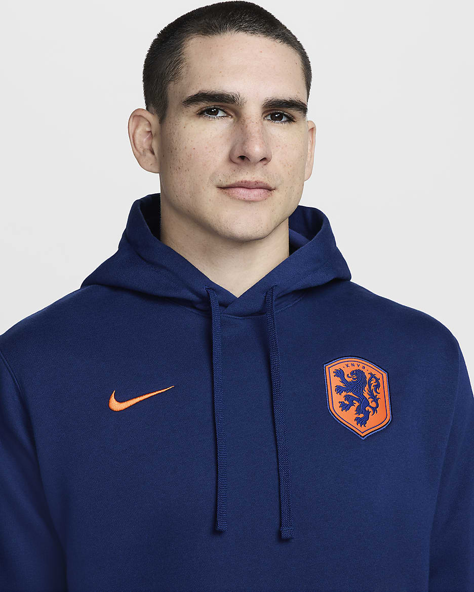 Nederland Club Nike voetbalhoodie voor heren - Blue Void/Safety Orange