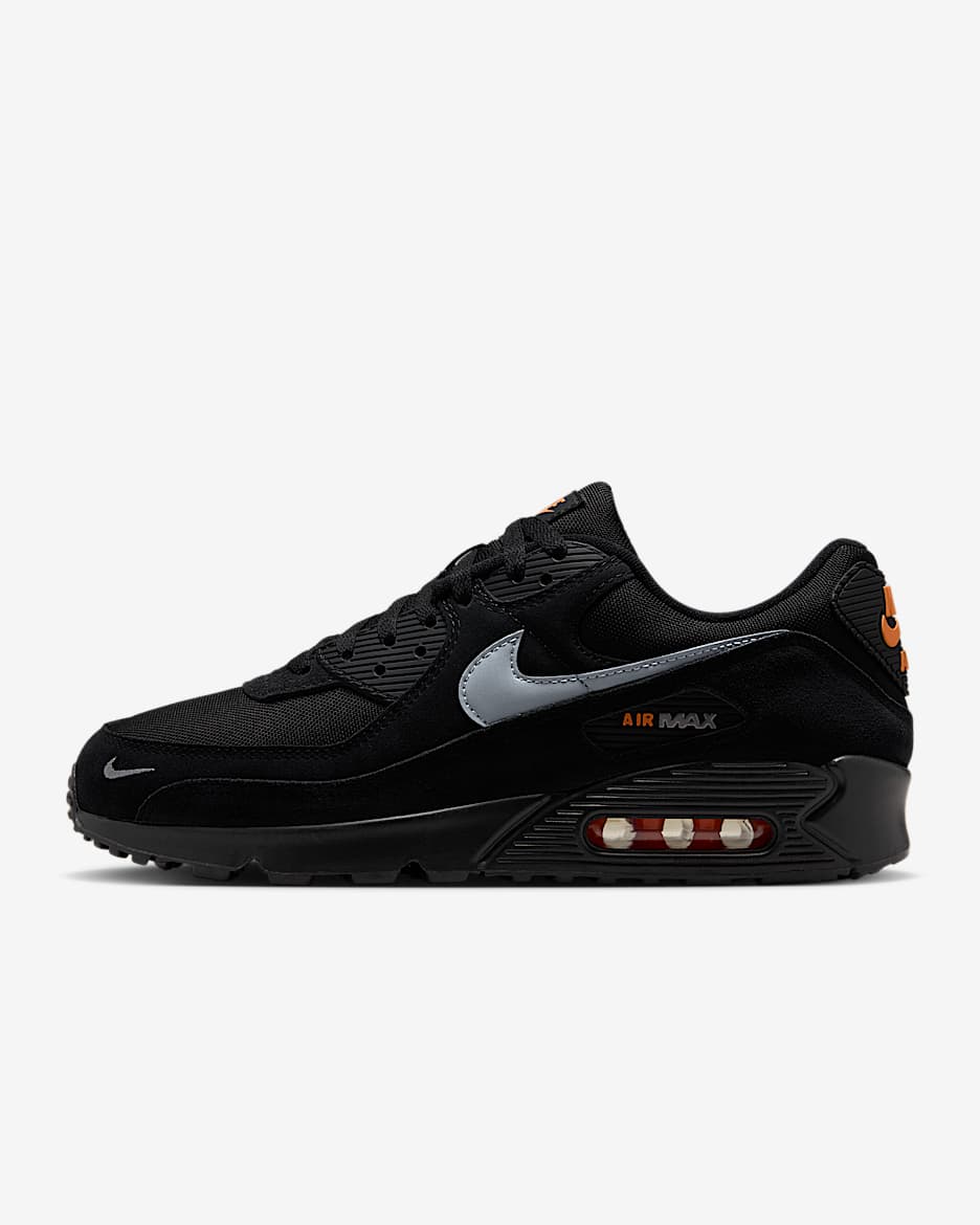 Nike Air Max 90 Men's Shoes - Black/Total Orange/Metallic Cool Grey