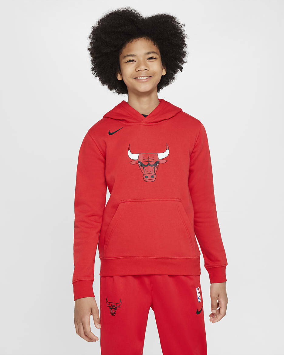 Nike Nba Felpa Bulls Uomo Nike Felpa Nba Bulls Flc Nero Rosso Uomo