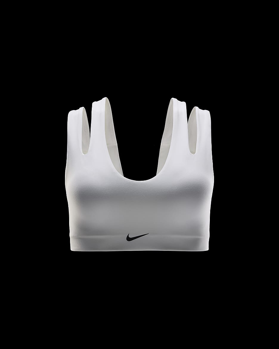 Bra deportivo con almohadillas de baja sujeción para mujer Nike Freestyle - Blanco/Negro