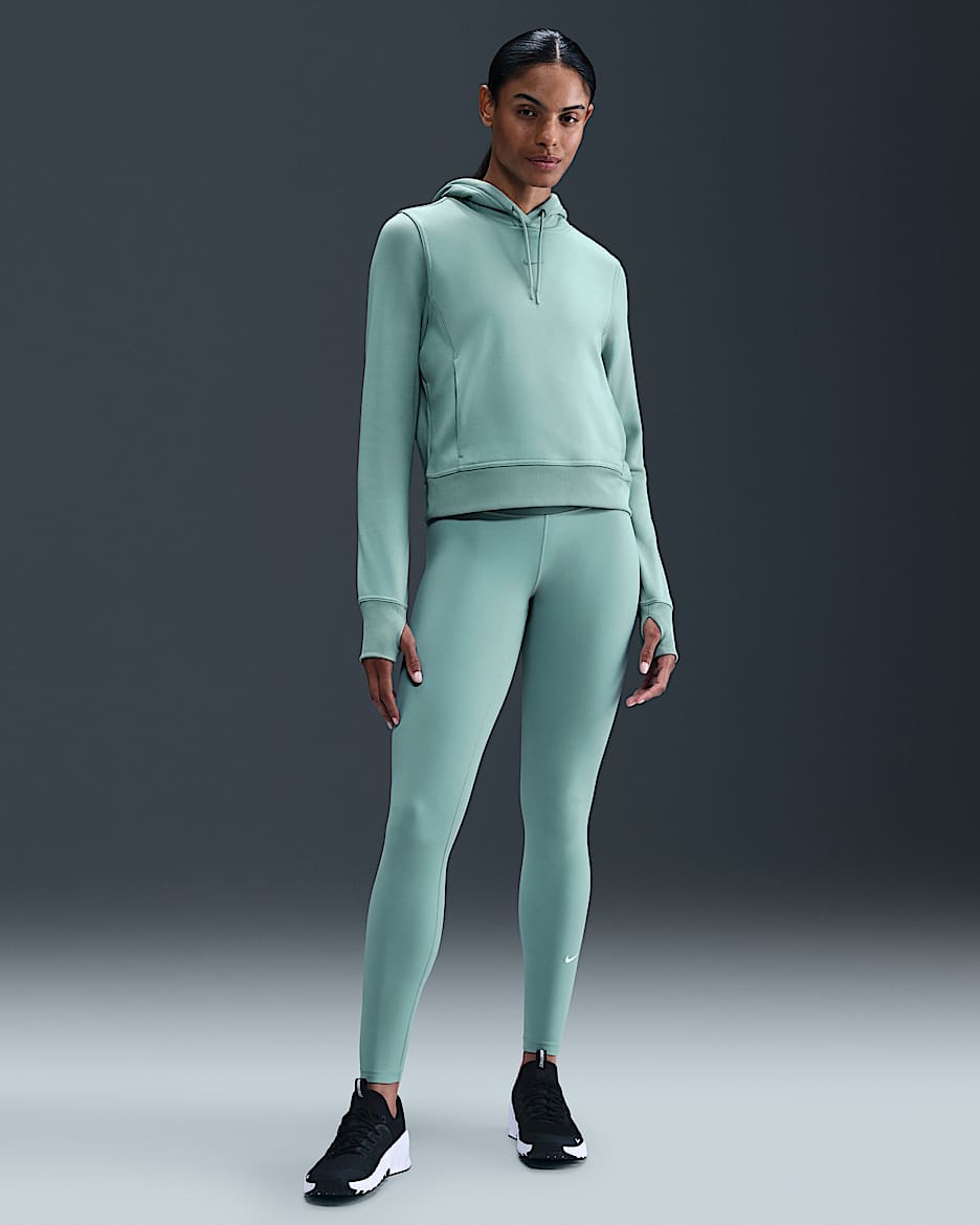 Leggings de cintura subida a todo o comprimento Nike One para mulher - Cannon/Branco