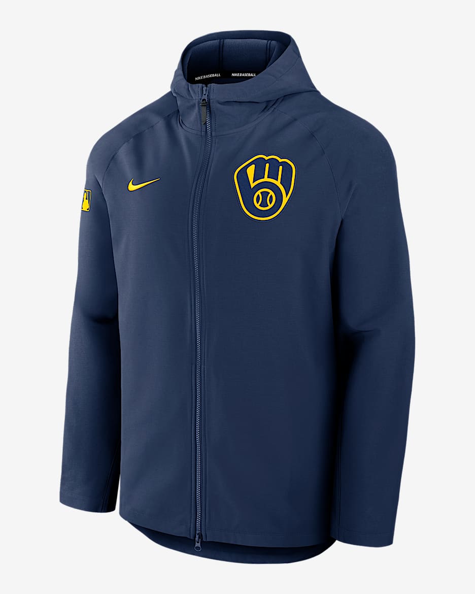 Milwaukee Brewers Authentic Collection Men’s Nike Therma MLB Full-Zip Jacket - Navy