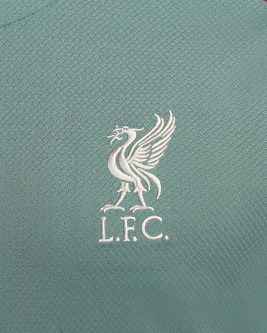 Liverpool FC Strike Nike Dri-FIT Kısa Kollu Örgü Erkek Futbol Üstü - Bicoastal/Bicoastal/Gym Red/Light Orewood Brown