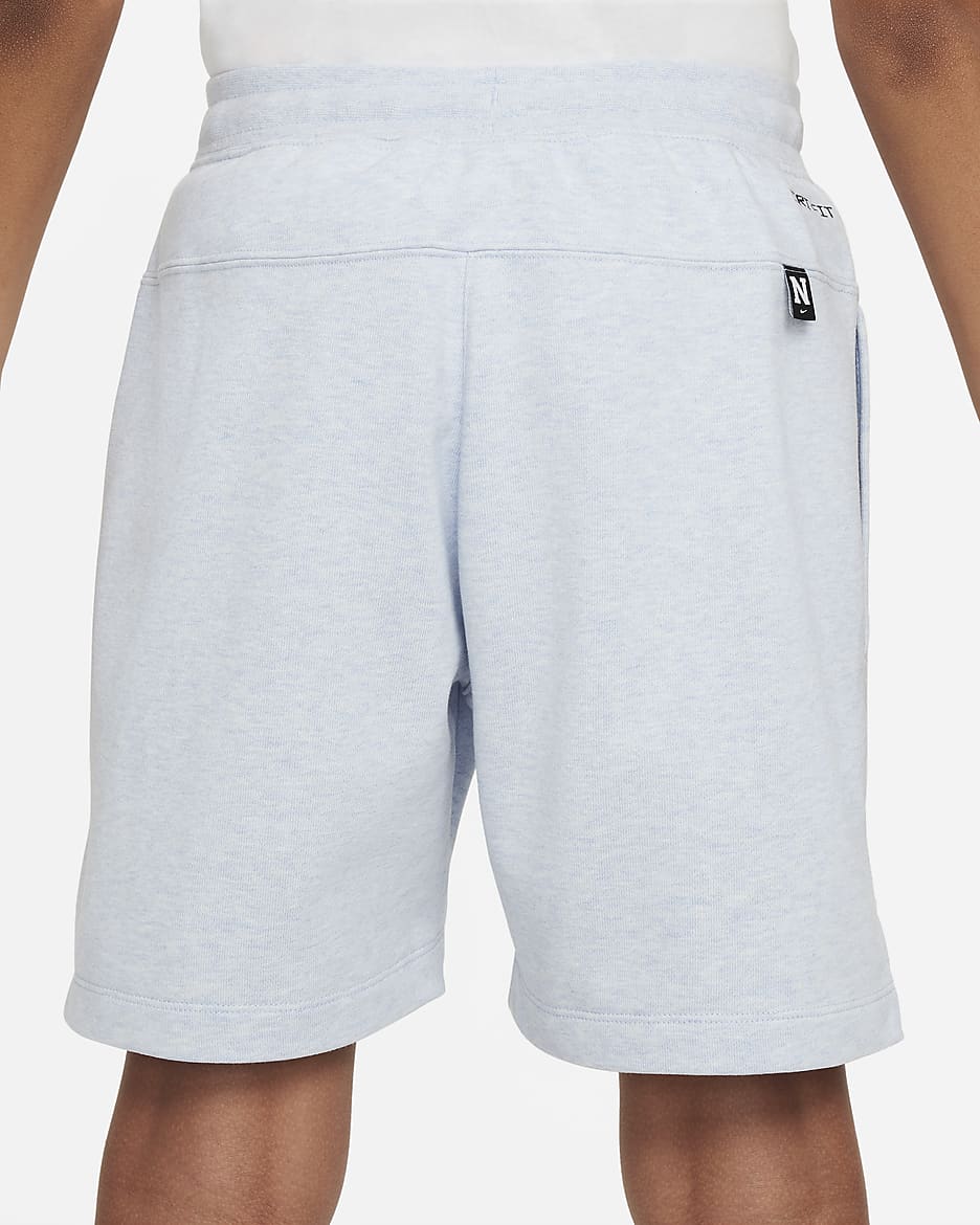 Nike Dri-FIT Athletics Older Kids' (Boys') Fleece Training Shorts - Light Armoury Blue/Heather/White