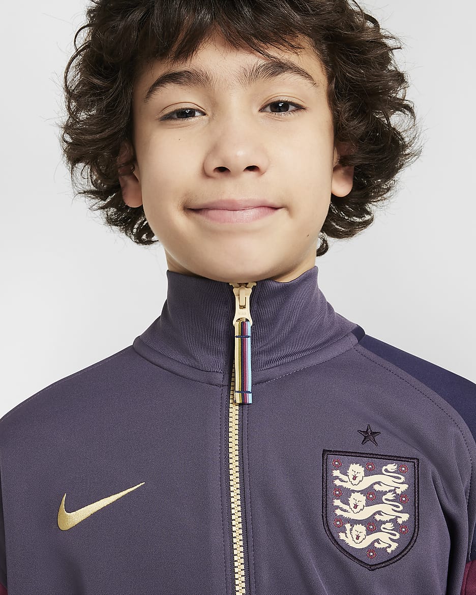 England Academy Pro Away Older Kids' Nike Dri-FIT Football Anthem Jacket - Dark Raisin/Purple Ink/Sesame