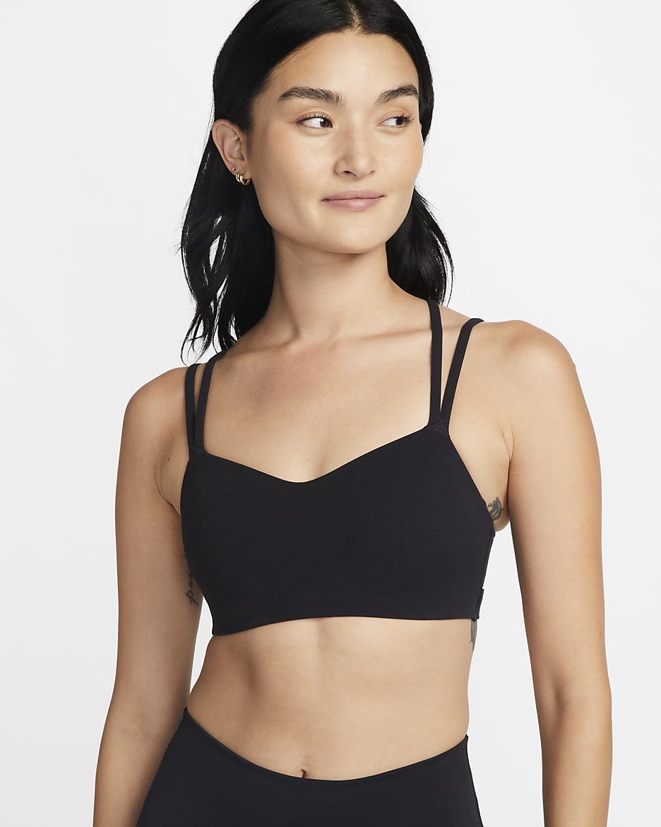 Nike Zenvy Strappy Women's Light-Support Padded Sports Bra - Black/Sail