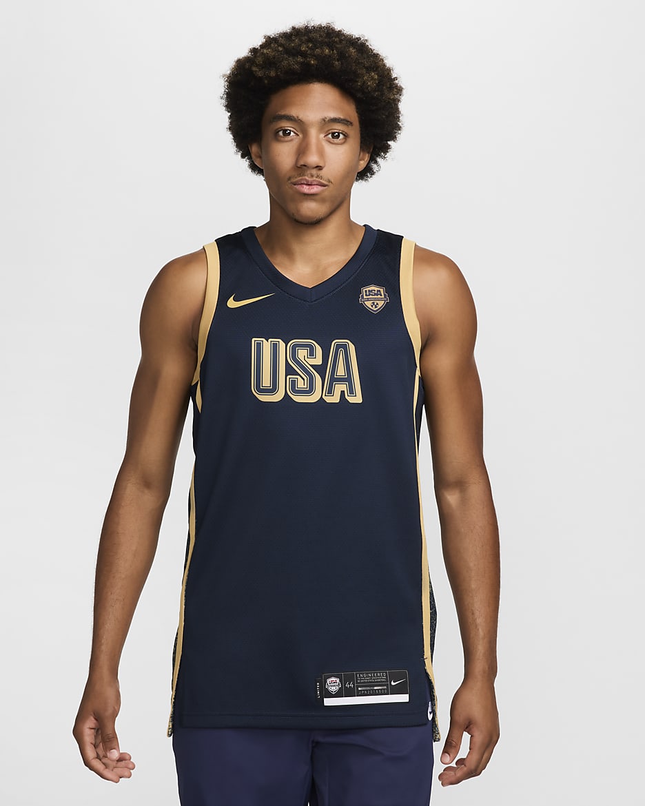 USA Limited Men's Nike Basketball Jersey - Obsidian/Truly Gold