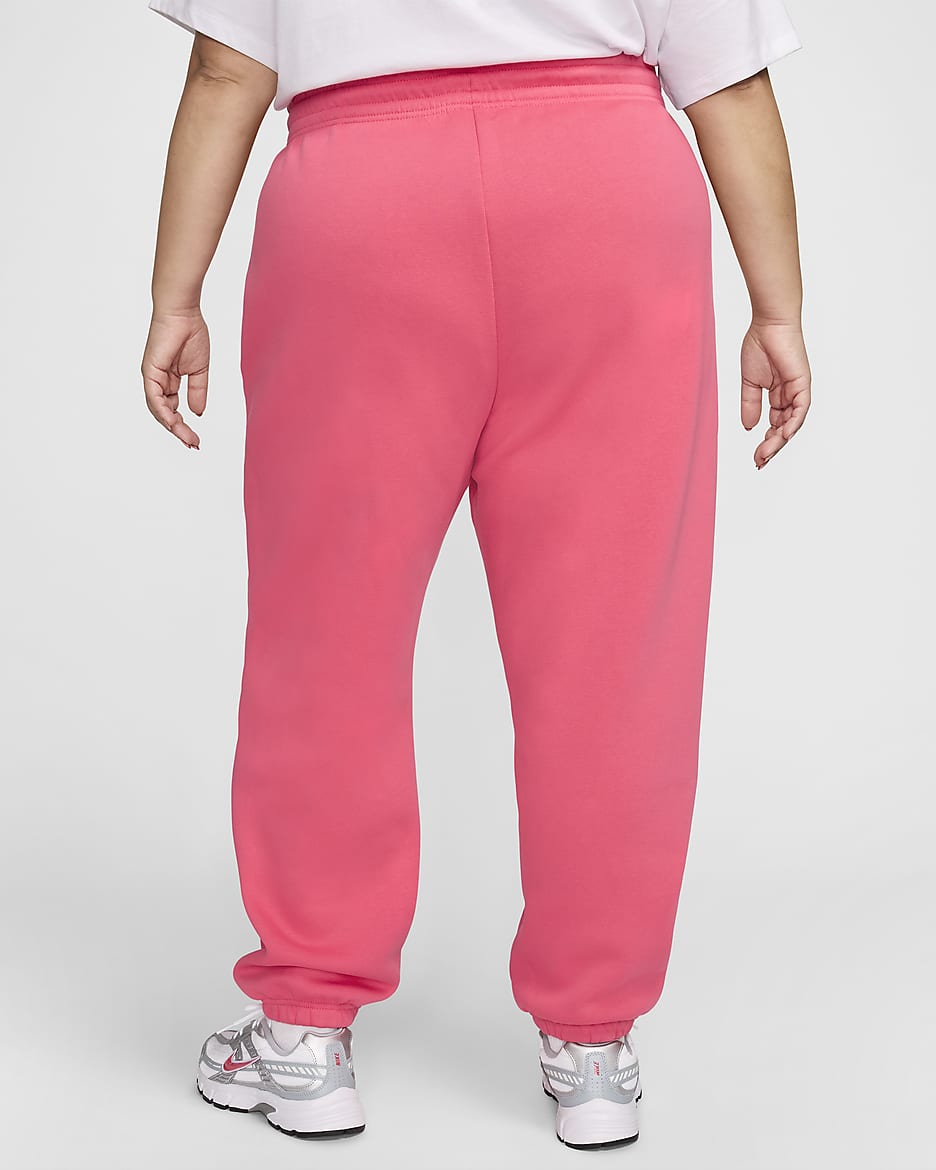 Nike Sportswear Phoenix Fleece ekstra store sweatpants med høyt liv til dame (Plus Size) - Aster Pink/Sail