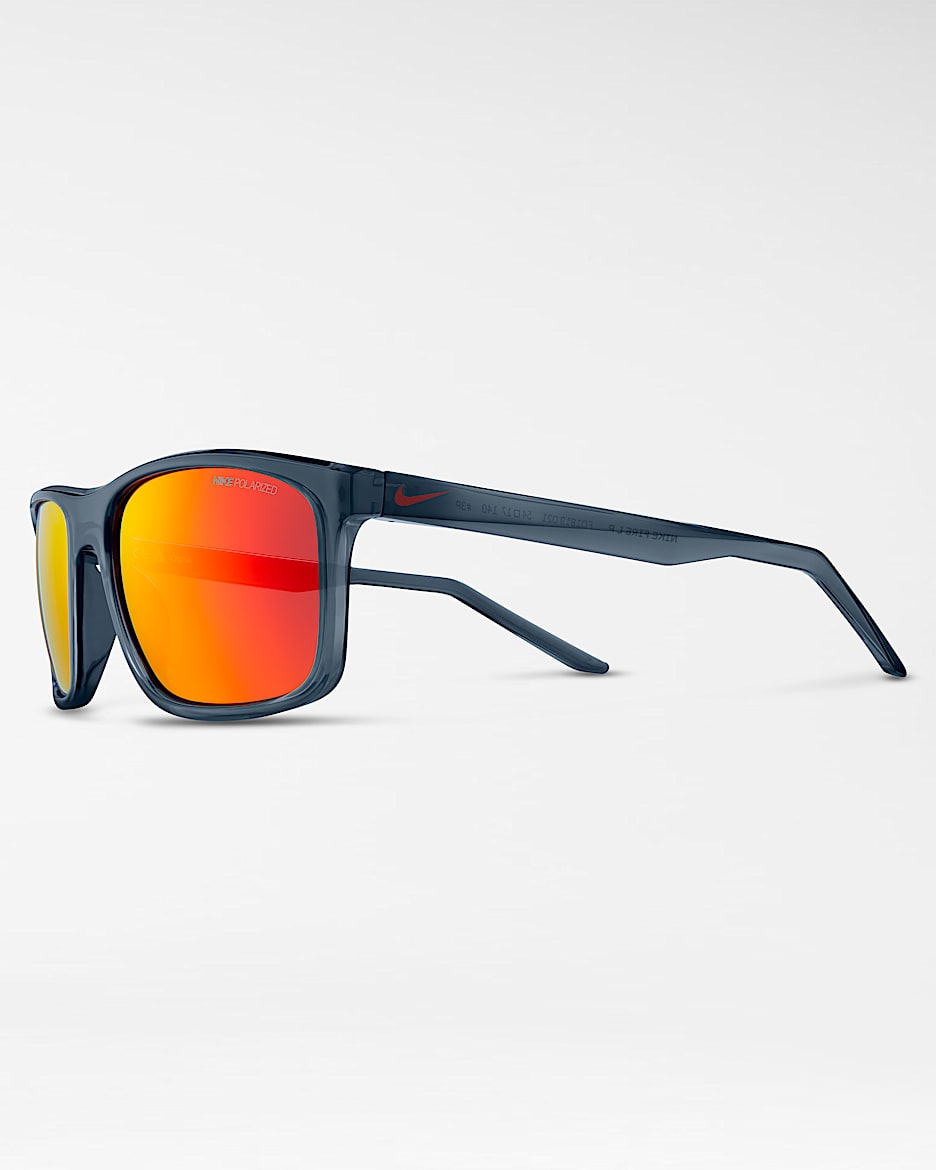 Nike Fire Polarised Sunglasses - Dark Grey/University Red