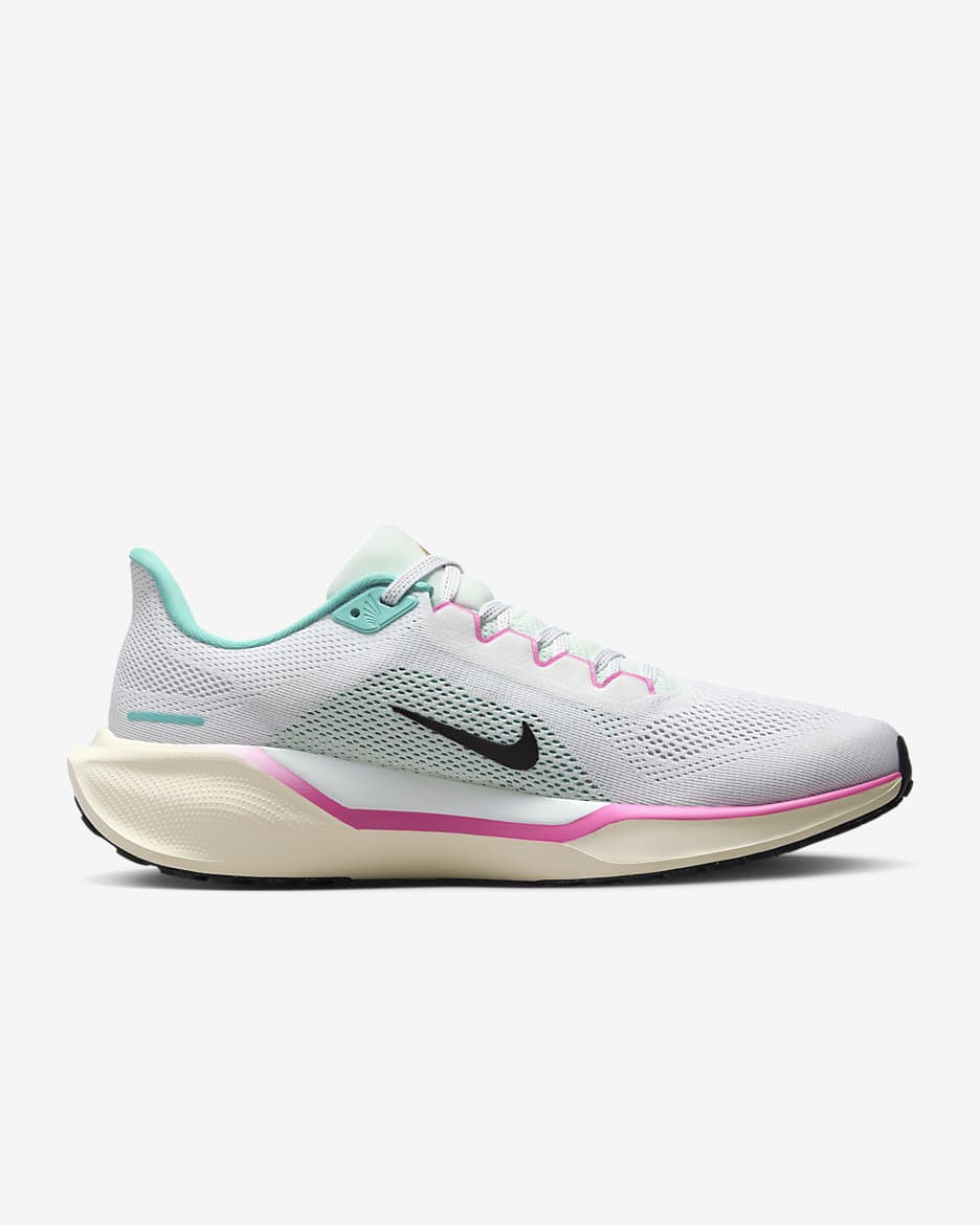 Nike Pegasus 41 Men's Road Running Shoes - White/Coconut Milk/Team Gold/Playful Pink