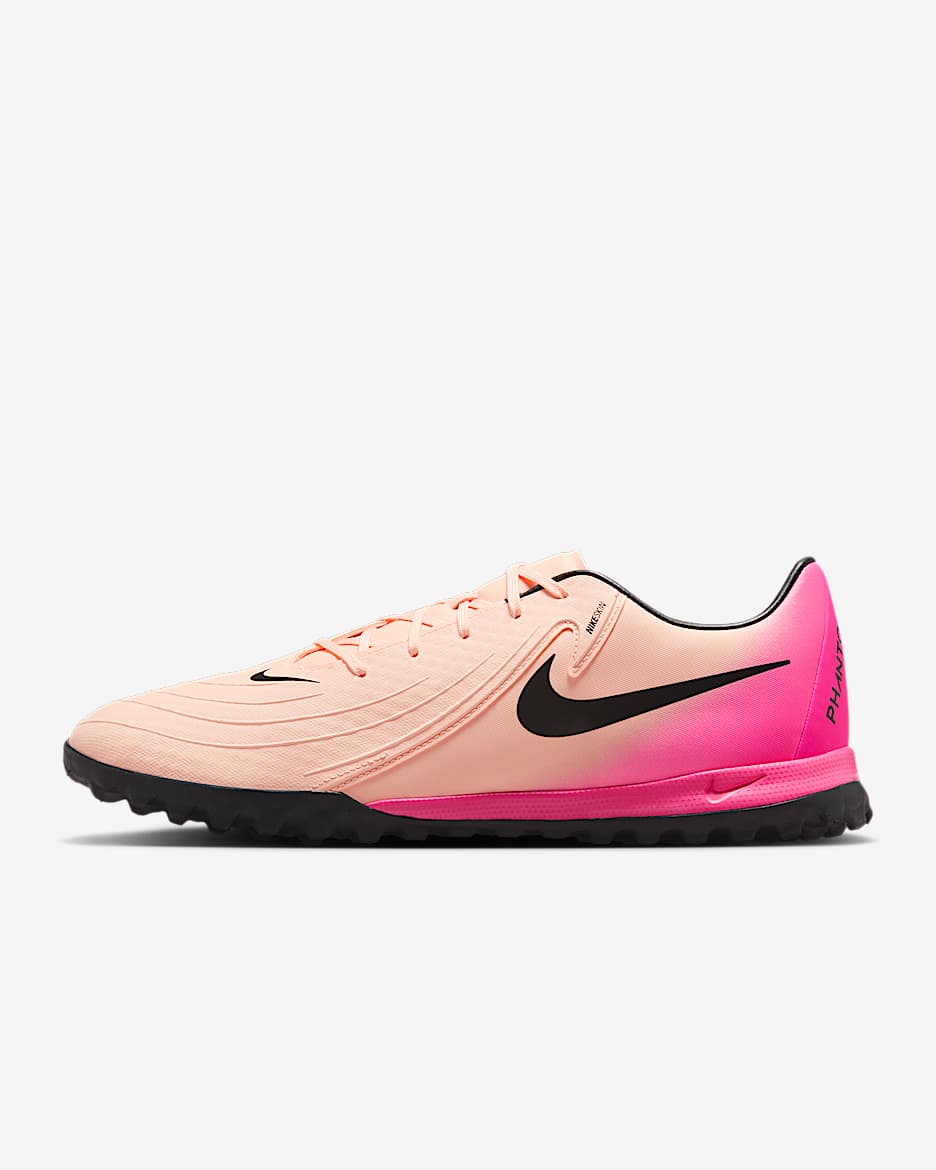 Chaussure de foot basse TF Nike Phantom GX 2 Academy - Crimson Tint/Pink Blast/Noir