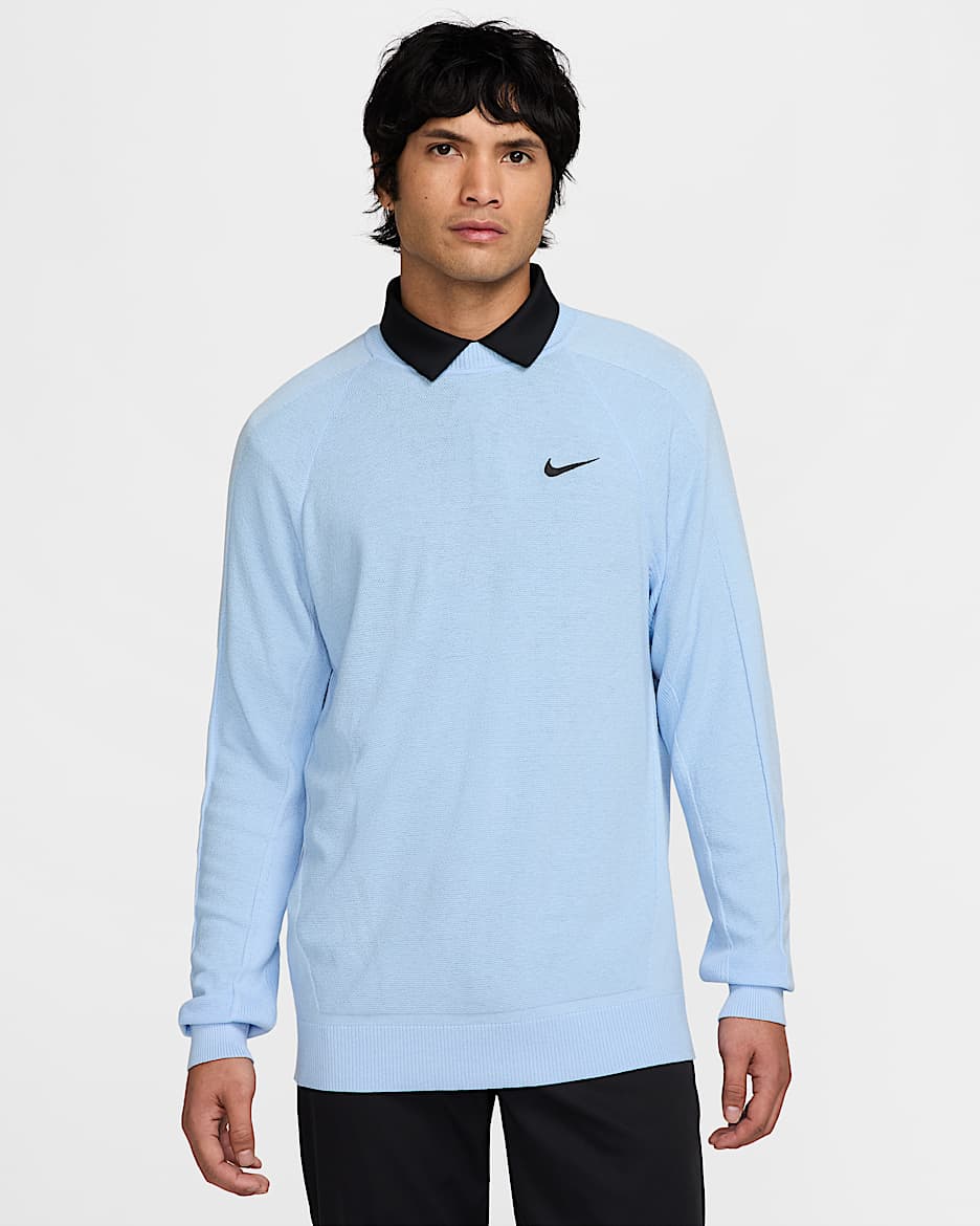 Suéter de golf para hombre Nike Tour - Azul psíquico/Negro