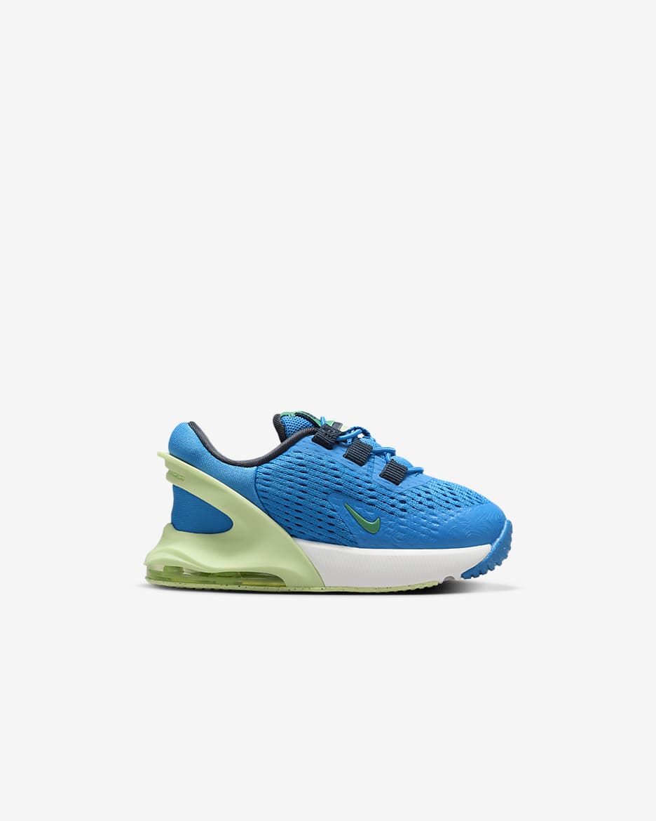 Nike Air Max 270 Go Baby/Toddler Easy On/Off Shoes - Light Photo Blue/Summit White/Stadium Green/Barely Volt
