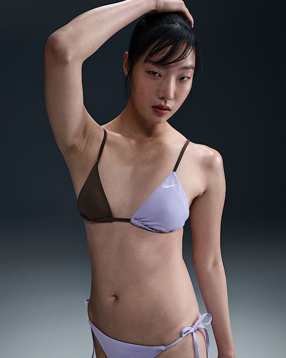 Parte de arriba de bikini triangular para mujer Nike Swim - Hortensias