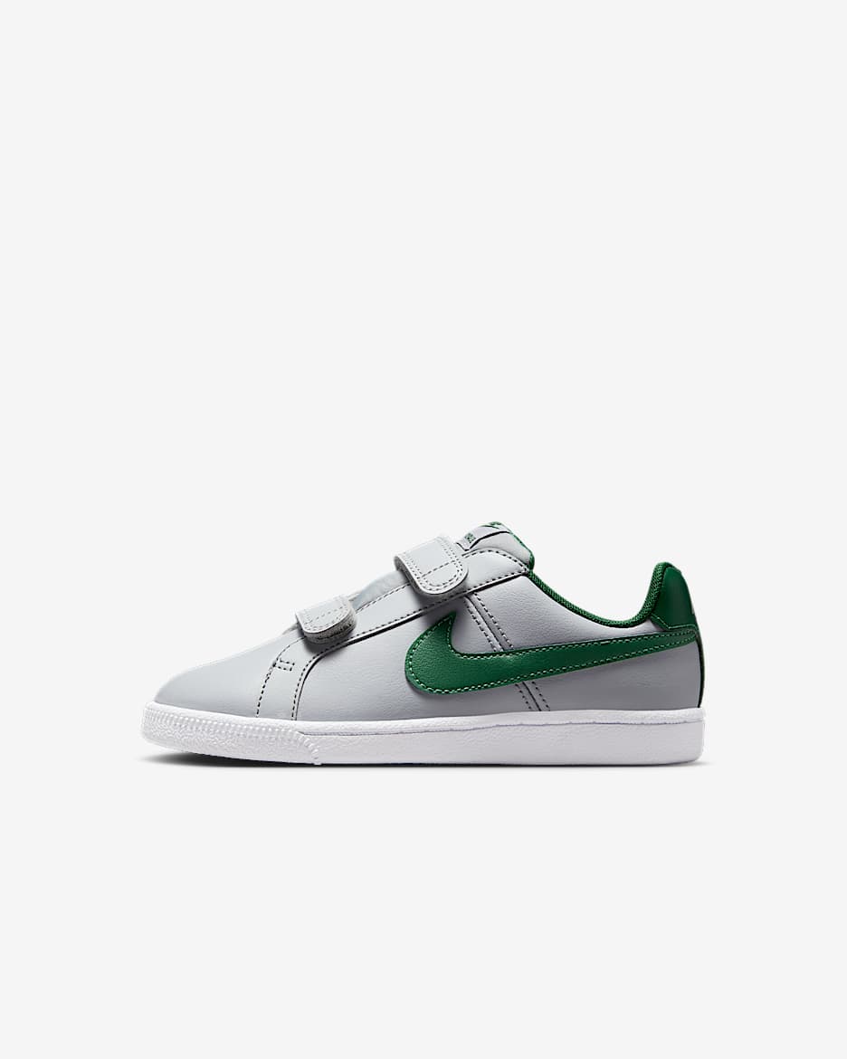 Tenis para niños de preescolar Nike Court Royale - Gris lobo/Blanco/Verde desfiladero
