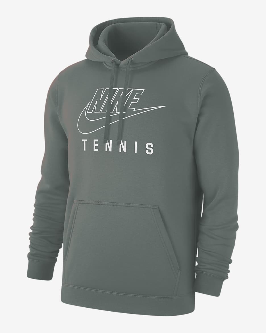 Nike Swoosh Club Fleece Men's Tennis Pullover Hoodie - Clay Green