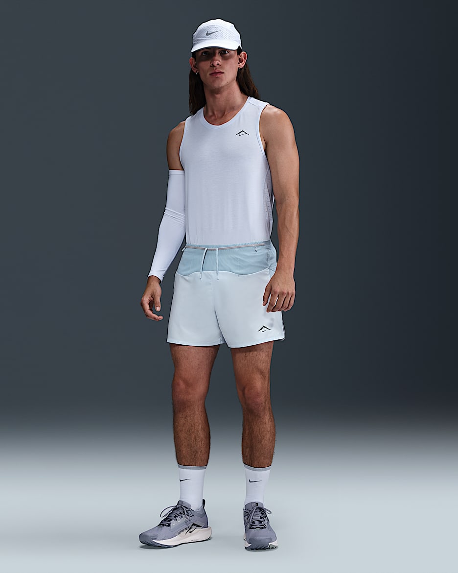 Nike Trail Second Sunrise Men's 12.5cm (approx.) Dri-FIT ADV Brief-Lined Running Shorts - Football Grey/Light Armoury Blue/College Grey/Black