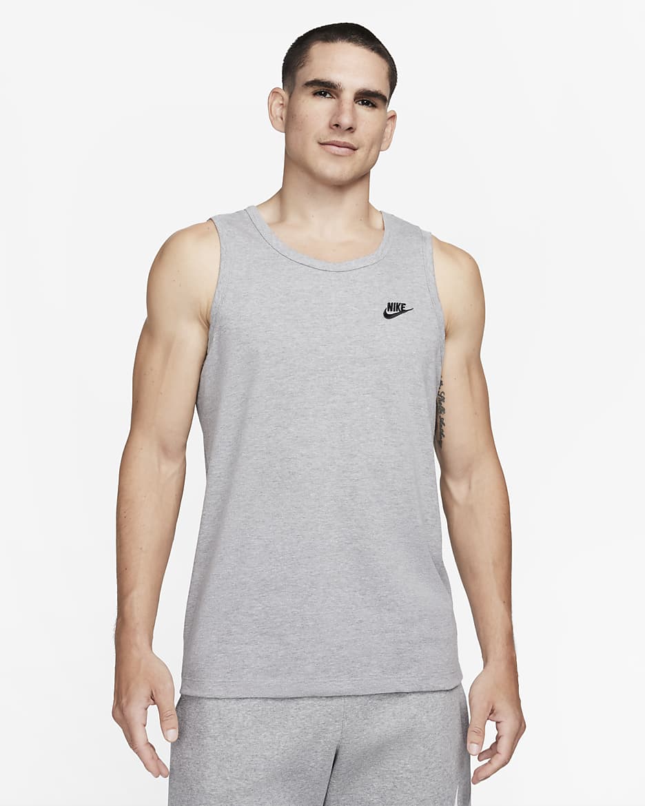 Nike Sportswear Club Men's Tank - Dark Grey Heather/Black