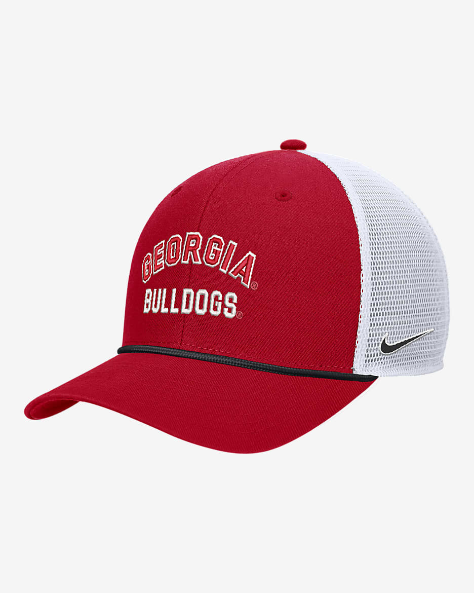 Gorra de rejilla universitaria con cierre a presión Nike Georgia - Rojo universitario