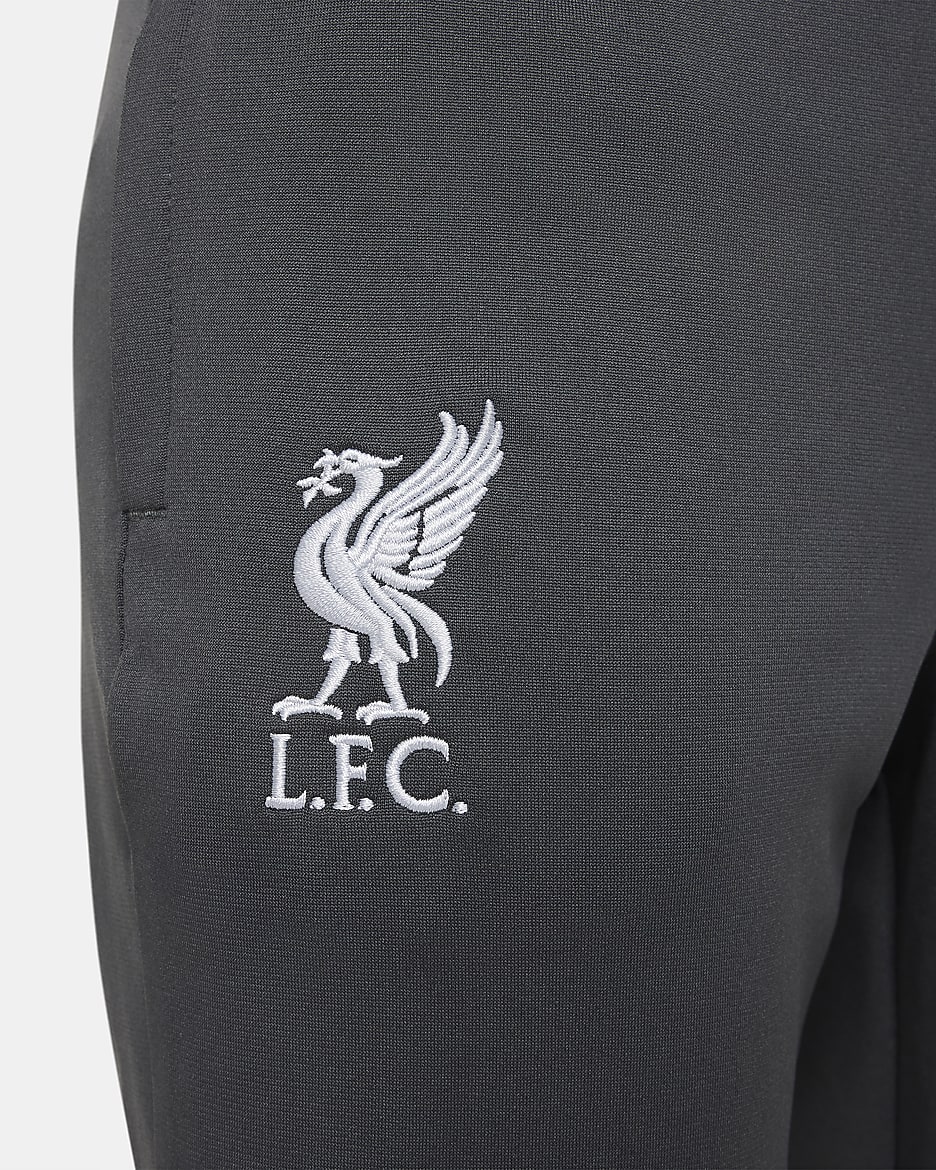 Liverpool F.C. Strike Older Kids' Nike Dri-FIT Football Hooded Knit Tracksuit - Anthracite/Wolf Grey