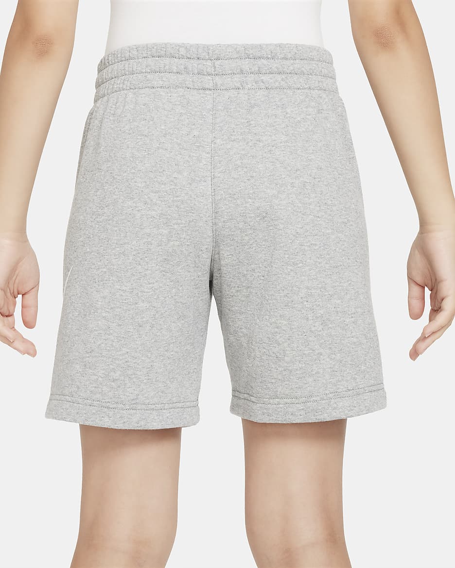 Nike Sportswear Club Fleece Older Kids' French Terry Shorts - Dark Grey Heather/Base Grey/White