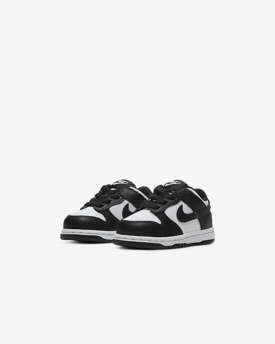 Buty dla niemowląt i maluchów Nike Dunk Low - Biel/Biel/Czerń