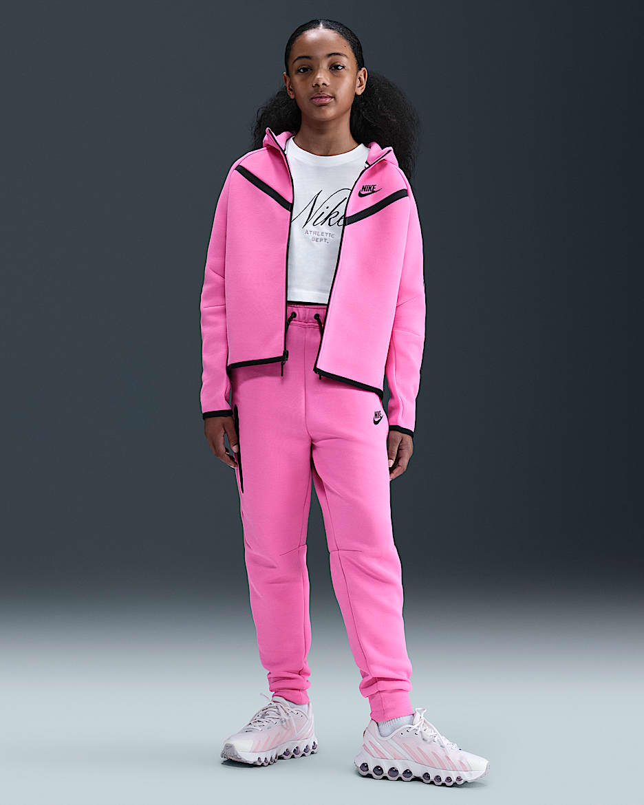 Nike Sportswear Tech Fleece Girls' Joggers - Playful Pink/Black/Black