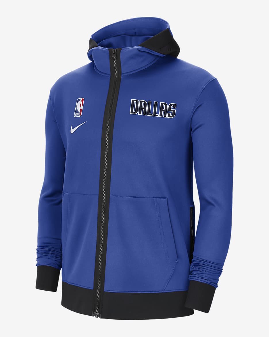 Dallas Mavericks Showtime Men's Nike Therma Flex NBA Hoodie - Game Royal/Black/White