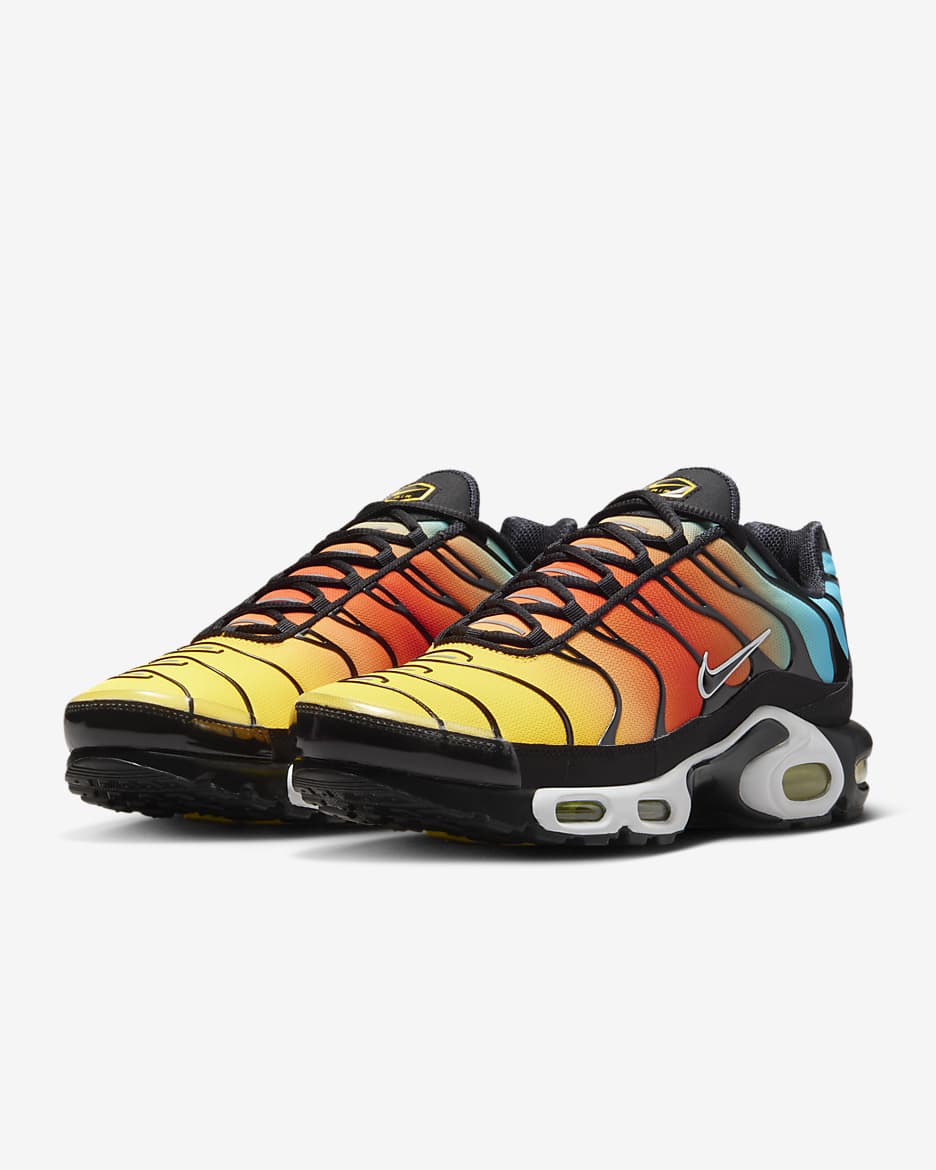 Chaussure Nike Air Max Plus pour homme - Noir/Baltic Blue/Safety Orange/Noir