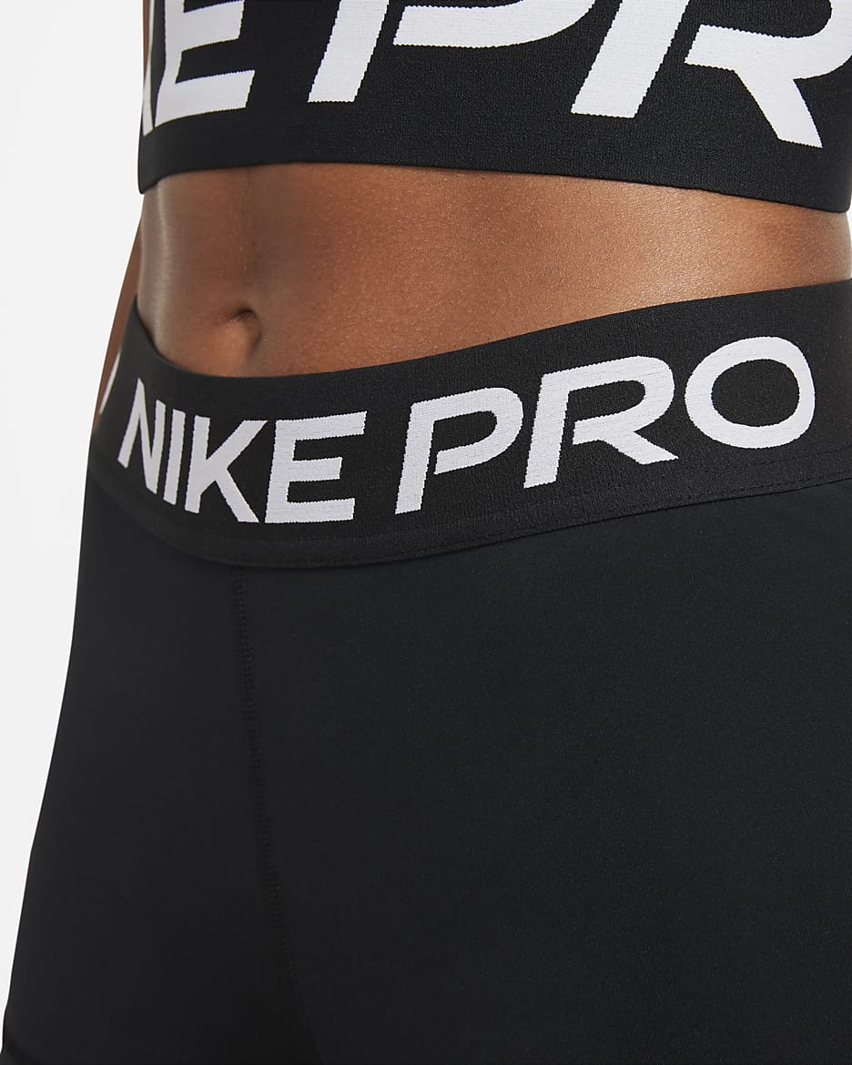 Short Nike Pro 8 cm pour Femme - Noir/Blanc