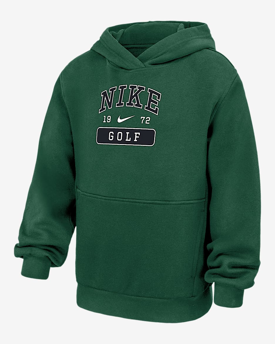 Nike Club Fleece Big Kids' Golf Pullover Hoodie - Gorge Green