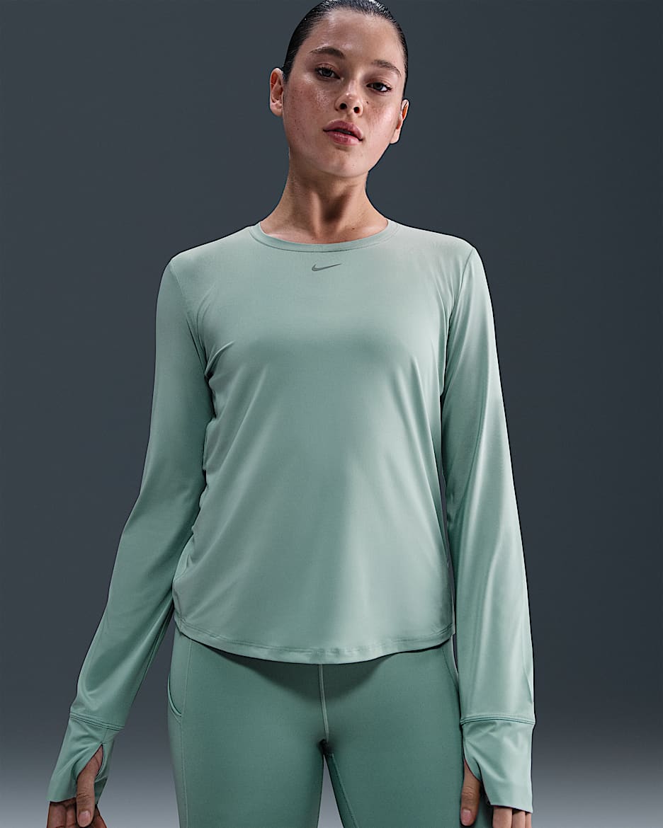 Nike One Classic Women's Dri-FIT Long-Sleeve Top - Cannon/White
