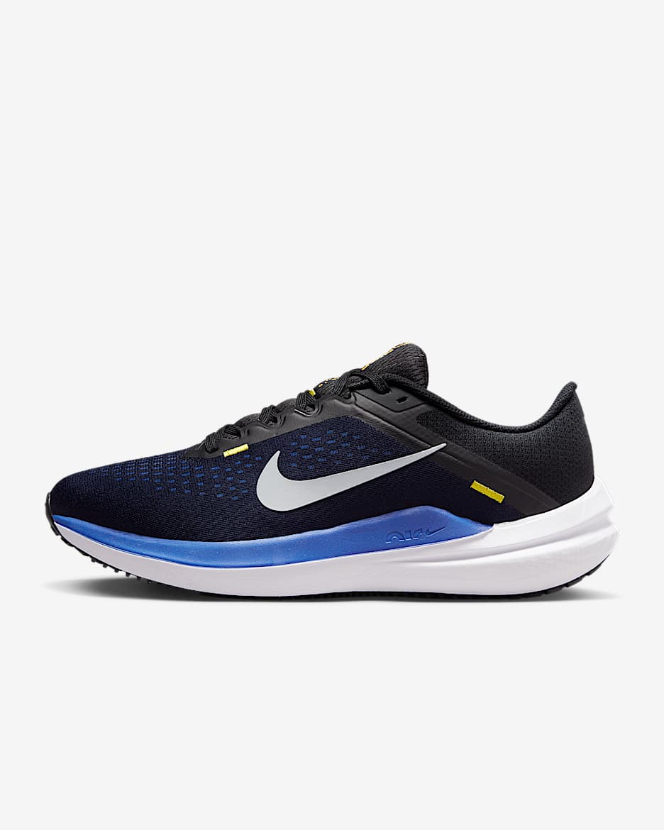 Nike Winflo 10 Men's Road Running Shoes - Black/Racer Blue/High Voltage/Wolf Grey