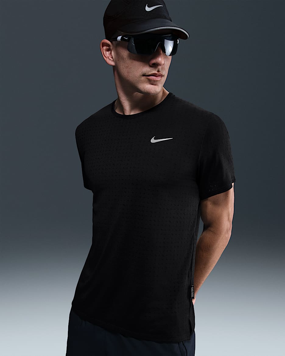 Playera de correr de manga corta Dri-FIT para hombre Nike Miler Breathe - Negro