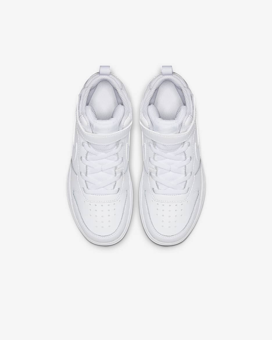 Tenis para niños de preescolar Nike Court Borough Mid 2 - Blanco/Blanco/Blanco