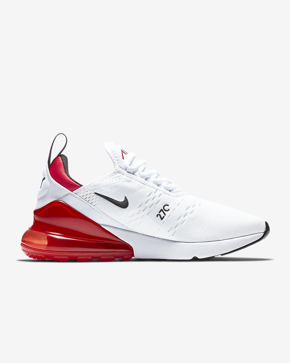 Calzado para hombre Nike Air Max 270 - Blanco/Rojo universitario/Negro