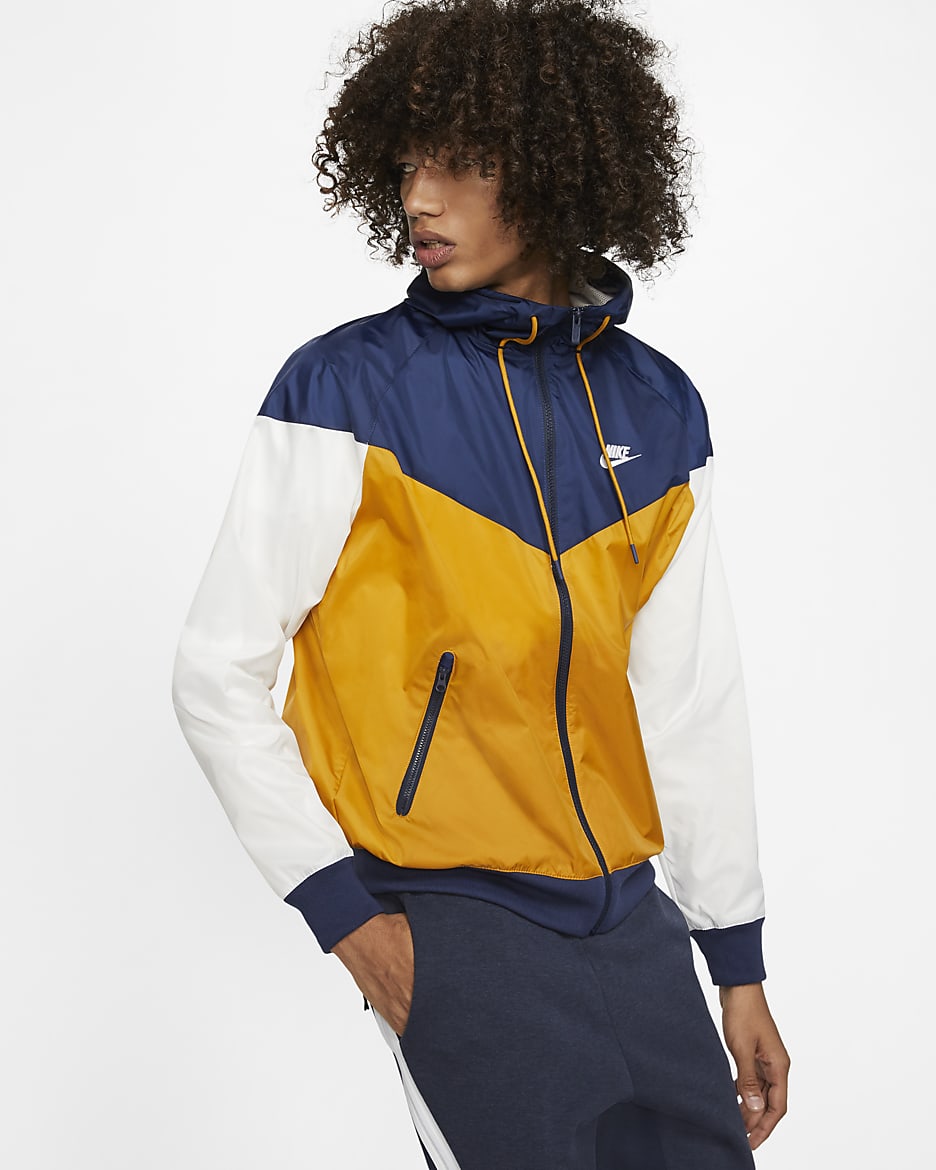 Coupe-vent à capuche Nike Sportswear Windrunner - Gold Suede/Midnight Navy/Summit White/Blanc